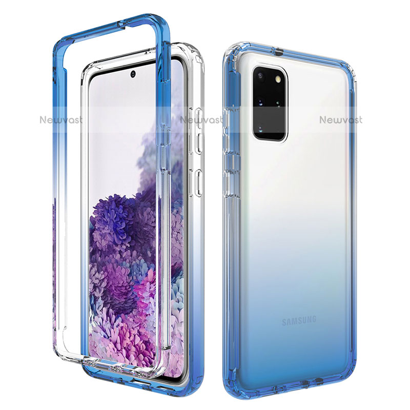 Ultra-thin Transparent Gel Gradient Soft Matte Finish Front and Back Case 360 Degrees Cover JX1 for Samsung Galaxy S20 Plus