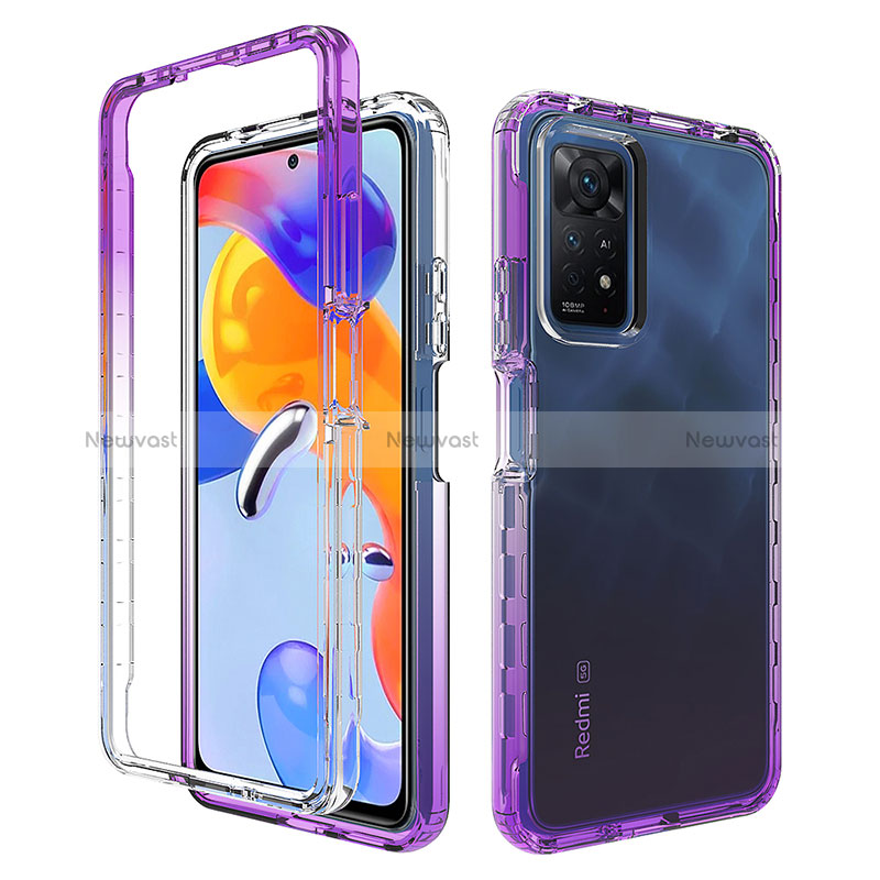 Ultra-thin Transparent Gel Gradient Soft Matte Finish Front and Back Case 360 Degrees Cover JX1 for Xiaomi Redmi Note 11 Pro 4G