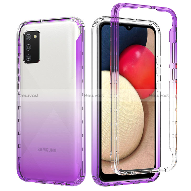 Ultra-thin Transparent Gel Gradient Soft Matte Finish Front and Back Case 360 Degrees Cover JX4 for Samsung Galaxy M02s
