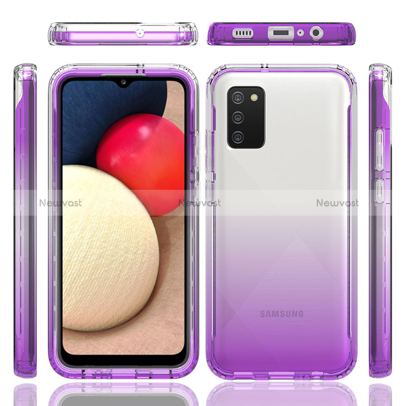 Ultra-thin Transparent Gel Gradient Soft Matte Finish Front and Back Case 360 Degrees Cover JX4 for Samsung Galaxy M02s