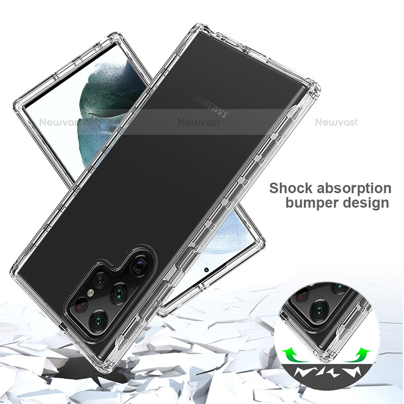 Ultra-thin Transparent Gel Gradient Soft Matte Finish Front and Back Case 360 Degrees Cover M01 for Samsung Galaxy S22 Ultra 5G