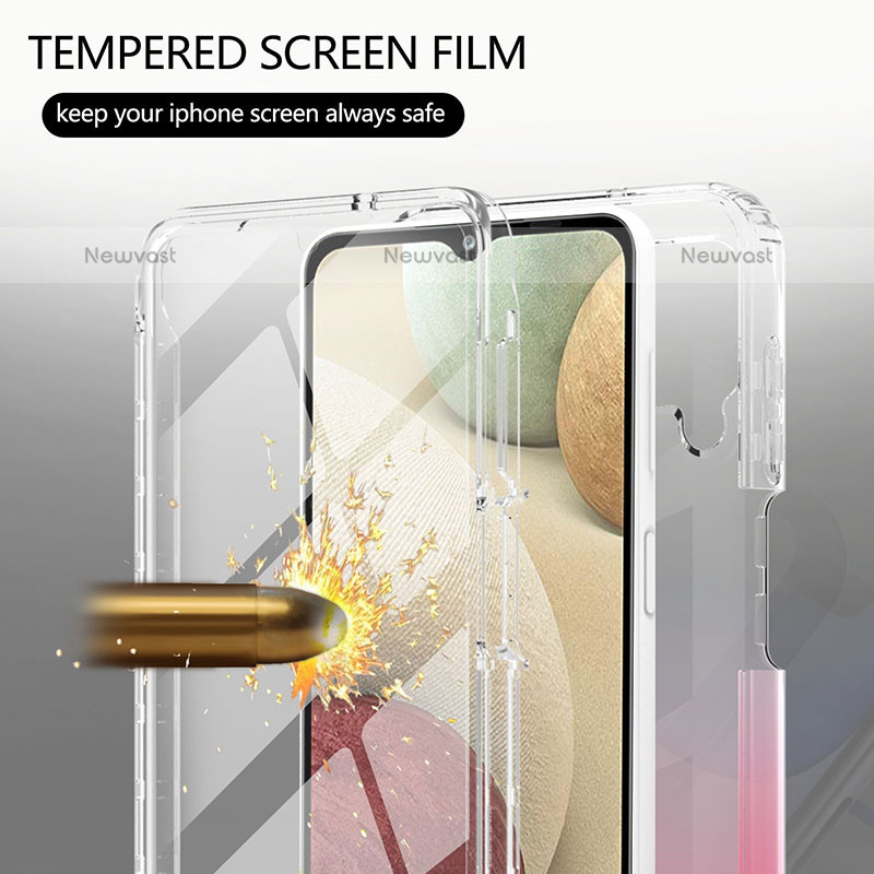 Ultra-thin Transparent Gel Gradient Soft Matte Finish Front and Back Case 360 Degrees Cover YB1 for Samsung Galaxy A12