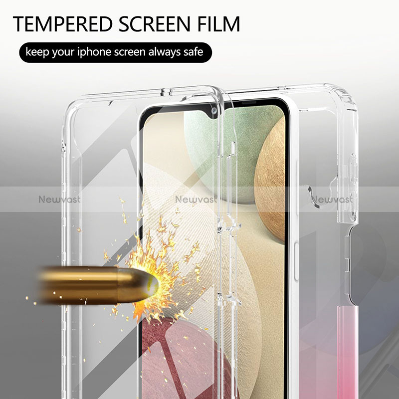 Ultra-thin Transparent Gel Gradient Soft Matte Finish Front and Back Case 360 Degrees Cover YB1 for Samsung Galaxy A12 Nacho