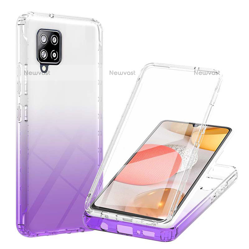 Ultra-thin Transparent Gel Gradient Soft Matte Finish Front and Back Case 360 Degrees Cover YB1 for Samsung Galaxy A42 5G