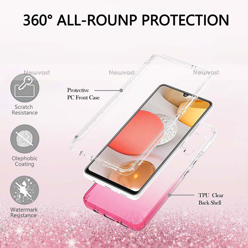 Ultra-thin Transparent Gel Gradient Soft Matte Finish Front and Back Case 360 Degrees Cover YB2 for Samsung Galaxy A42 5G