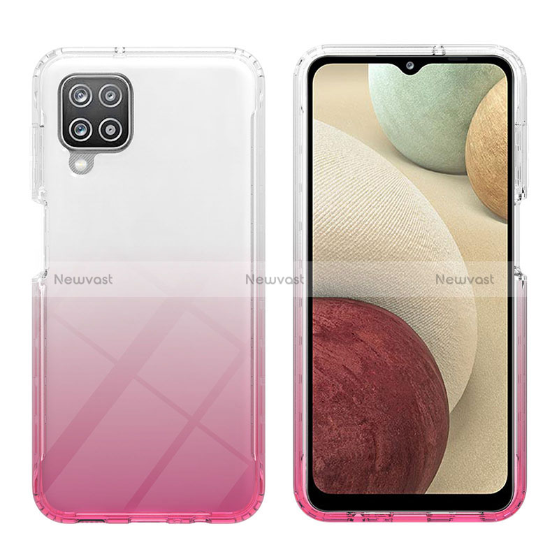 Ultra-thin Transparent Gel Gradient Soft Matte Finish Front and Back Case 360 Degrees Cover YB2 for Samsung Galaxy M12
