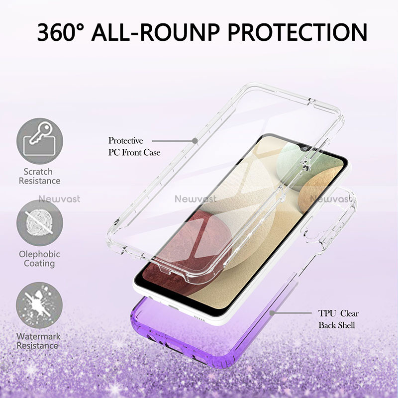 Ultra-thin Transparent Gel Gradient Soft Matte Finish Front and Back Case 360 Degrees Cover YB2 for Samsung Galaxy M12