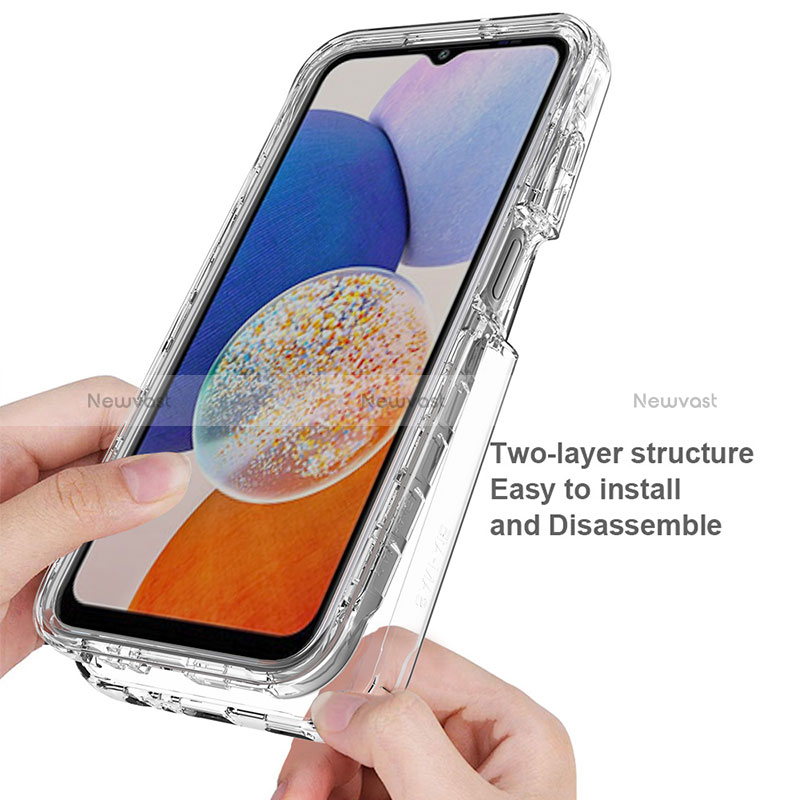 Ultra-thin Transparent Gel Gradient Soft Matte Finish Front and Back Case 360 Degrees Cover ZJ1 for Samsung Galaxy A14 5G