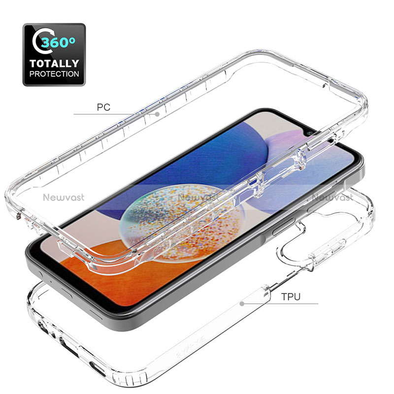 Ultra-thin Transparent Gel Gradient Soft Matte Finish Front and Back Case 360 Degrees Cover ZJ1 for Samsung Galaxy A14 5G