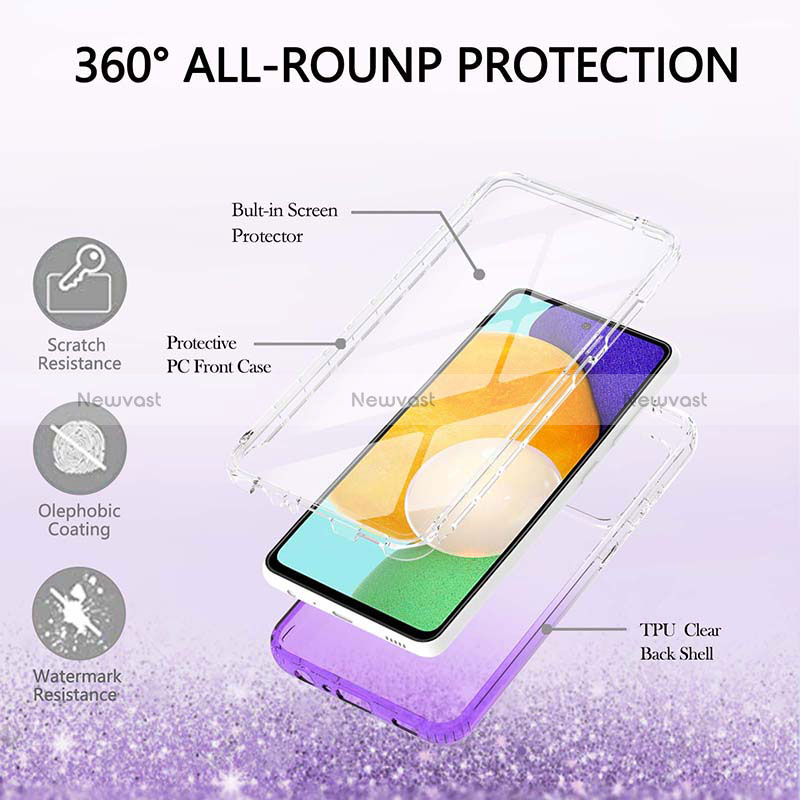 Ultra-thin Transparent Gel Gradient Soft Matte Finish Front and Back Case 360 Degrees Cover ZJ1 for Samsung Galaxy A52 5G