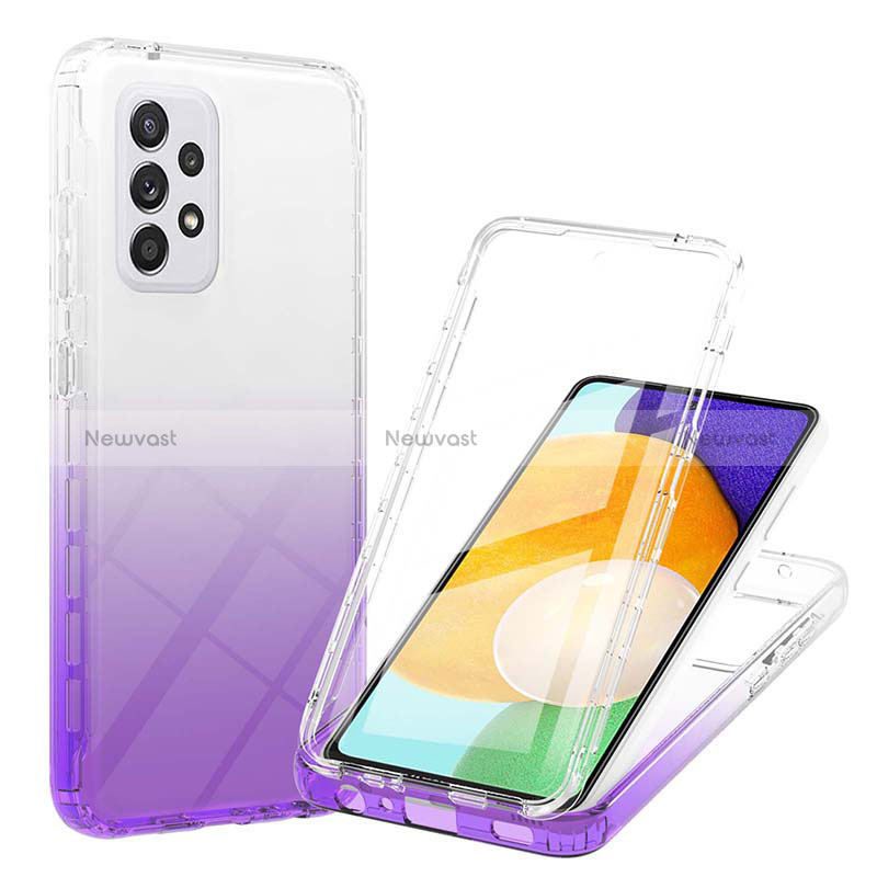 Ultra-thin Transparent Gel Gradient Soft Matte Finish Front and Back Case 360 Degrees Cover ZJ1 for Samsung Galaxy A52 5G