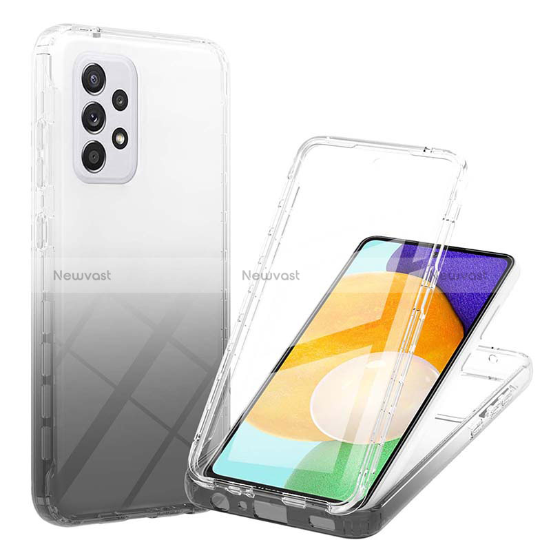 Ultra-thin Transparent Gel Gradient Soft Matte Finish Front and Back Case 360 Degrees Cover ZJ1 for Samsung Galaxy A52 5G