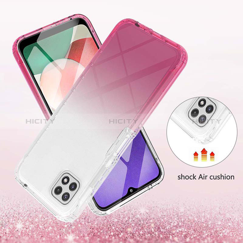 Ultra-thin Transparent Gel Gradient Soft Matte Finish Front and Back Case 360 Degrees Cover ZJ1 for Samsung Galaxy F42 5G