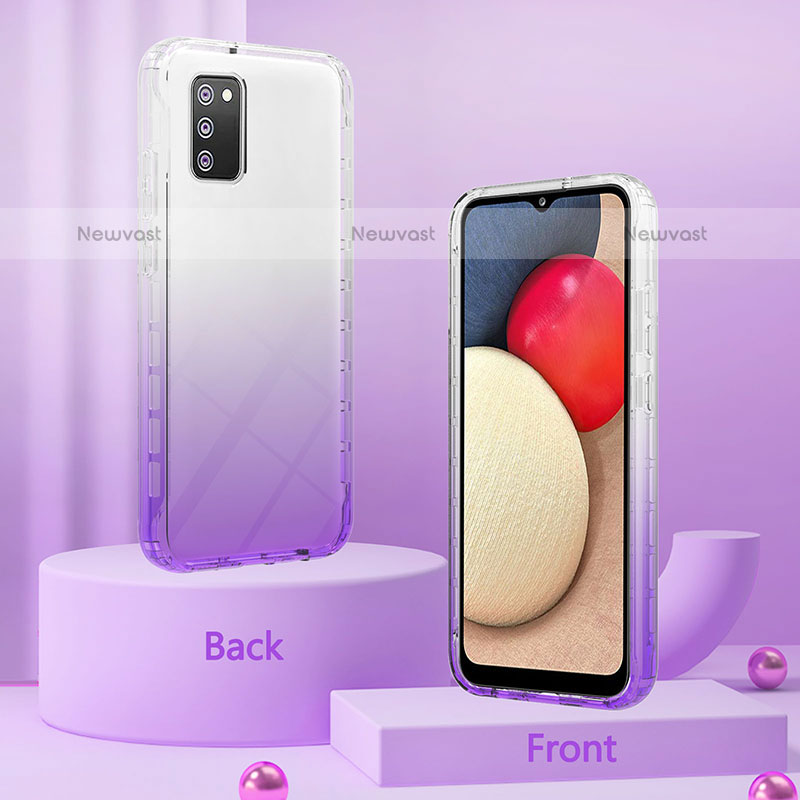 Ultra-thin Transparent Gel Gradient Soft Matte Finish Front and Back Case 360 Degrees Cover ZJ2 for Samsung Galaxy A02s
