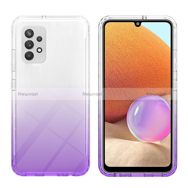 Ultra-thin Transparent Gel Gradient Soft Matte Finish Front and Back Case 360 Degrees Cover ZJ2 for Samsung Galaxy A32 5G