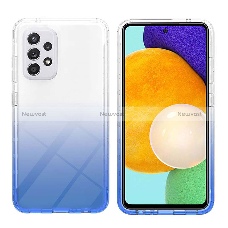 Ultra-thin Transparent Gel Gradient Soft Matte Finish Front and Back Case 360 Degrees Cover ZJ2 for Samsung Galaxy A52 5G