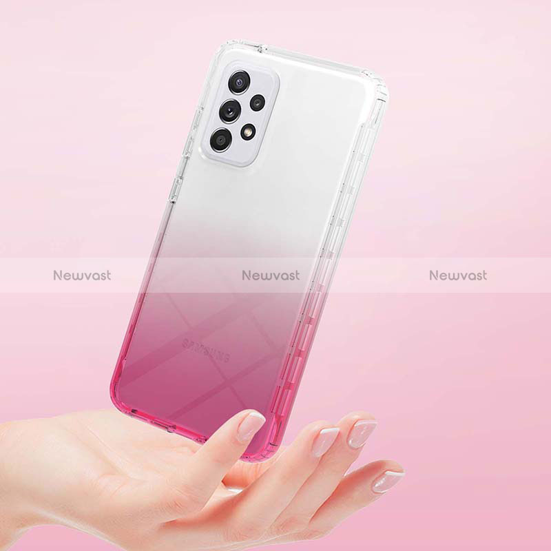 Ultra-thin Transparent Gel Gradient Soft Matte Finish Front and Back Case 360 Degrees Cover ZJ2 for Samsung Galaxy A52 5G