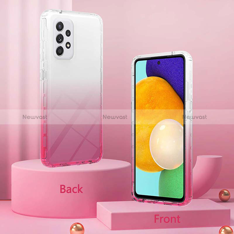 Ultra-thin Transparent Gel Gradient Soft Matte Finish Front and Back Case 360 Degrees Cover ZJ2 for Samsung Galaxy A52 5G