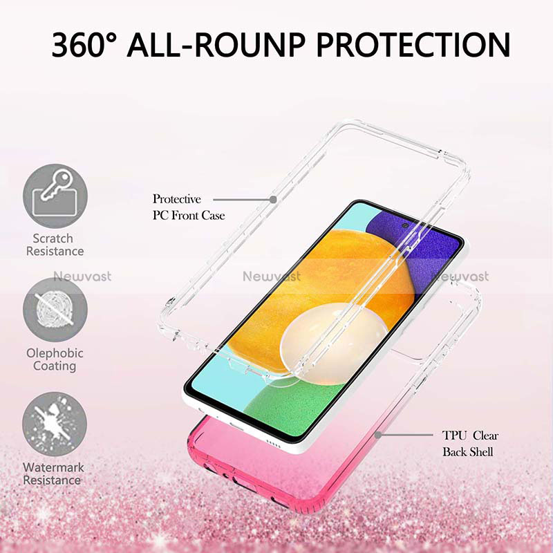 Ultra-thin Transparent Gel Gradient Soft Matte Finish Front and Back Case 360 Degrees Cover ZJ2 for Samsung Galaxy A52 5G