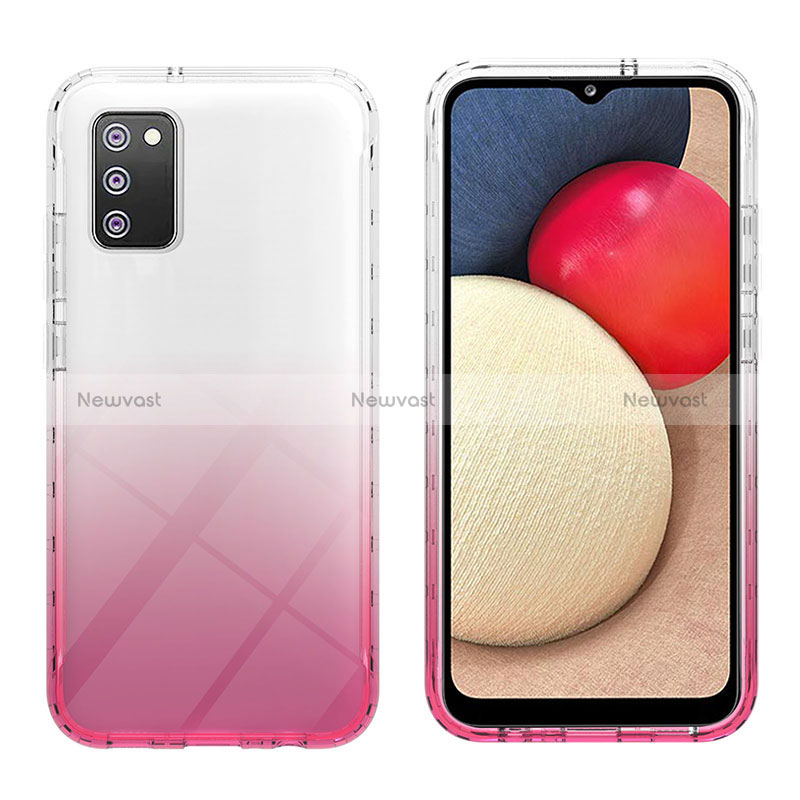 Ultra-thin Transparent Gel Gradient Soft Matte Finish Front and Back Case 360 Degrees Cover ZJ2 for Samsung Galaxy M02s