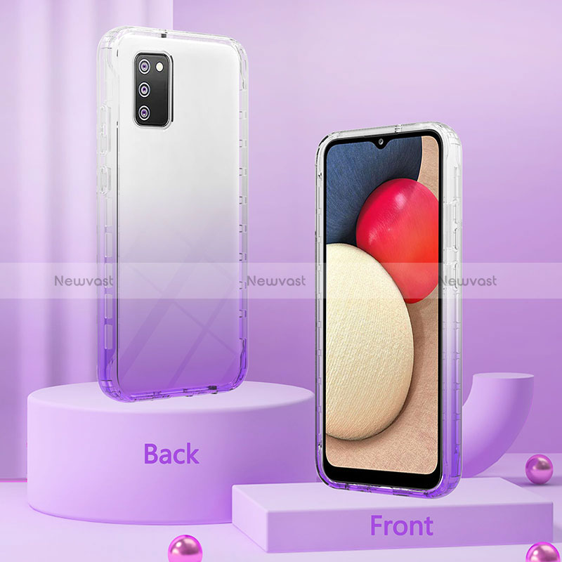 Ultra-thin Transparent Gel Gradient Soft Matte Finish Front and Back Case 360 Degrees Cover ZJ2 for Samsung Galaxy M02s