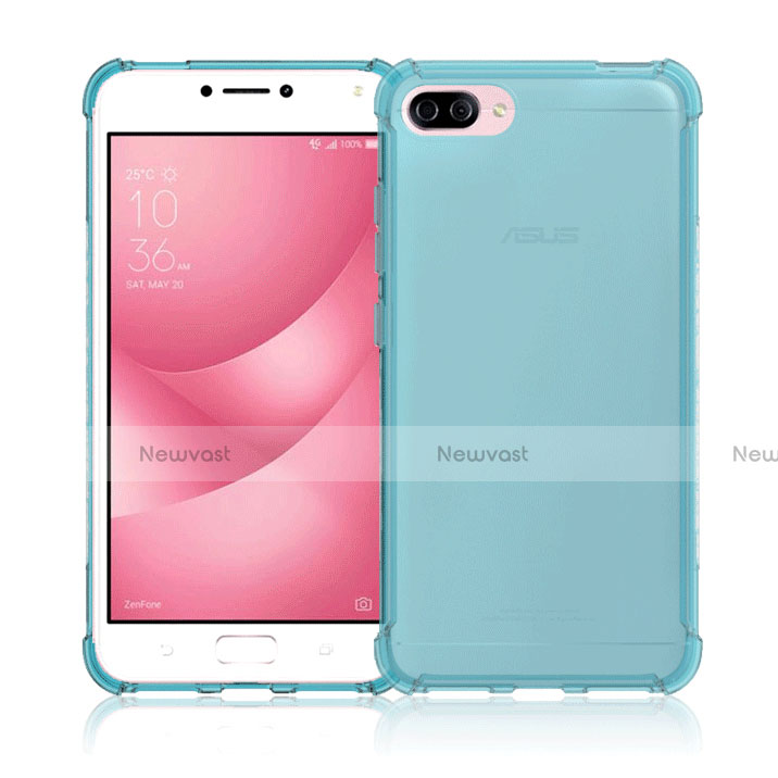 Ultra-thin Transparent Gel Soft Case for Asus Zenfone 4 Max ZC554KL Blue