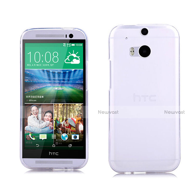 Ultra-thin Transparent Gel Soft Case for HTC One M8 White