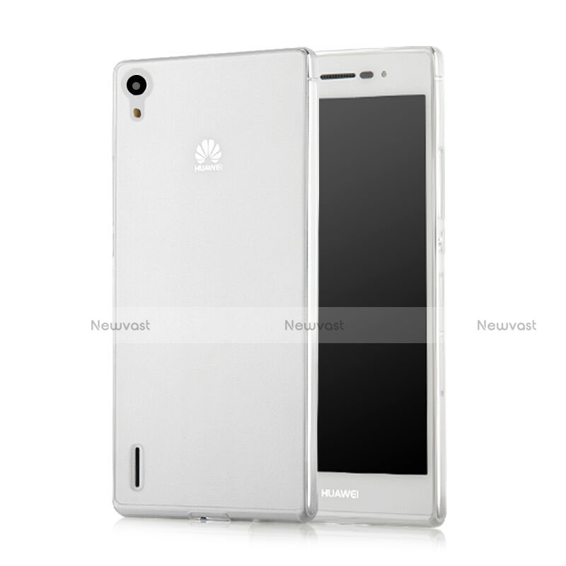 Ultra-thin Transparent Gel Soft Case for Huawei Ascend P7 White