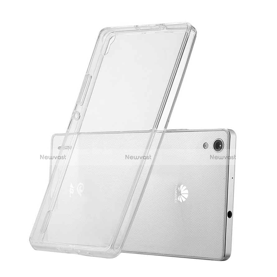 Ultra-thin Transparent Gel Soft Case for Huawei Ascend P7 White