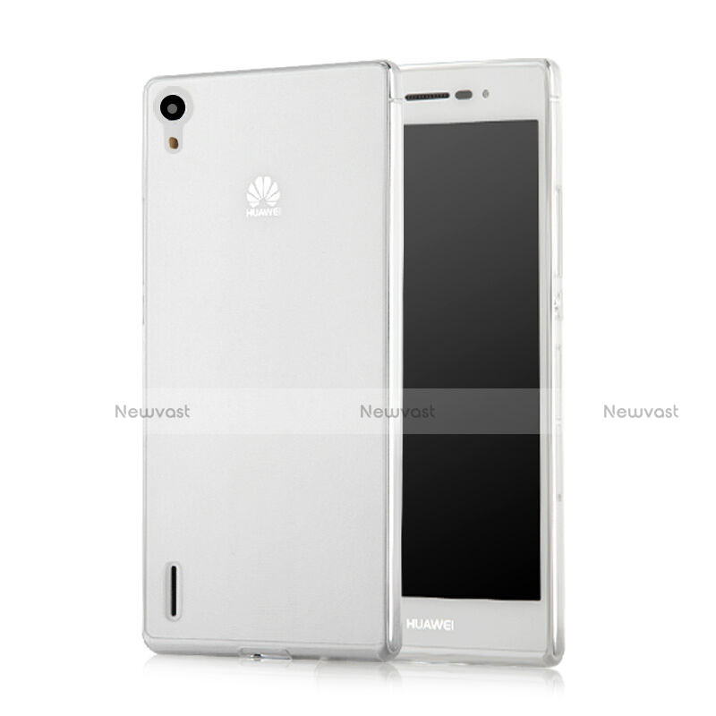 Ultra-thin Transparent Gel Soft Case for Huawei P7 Dual SIM White