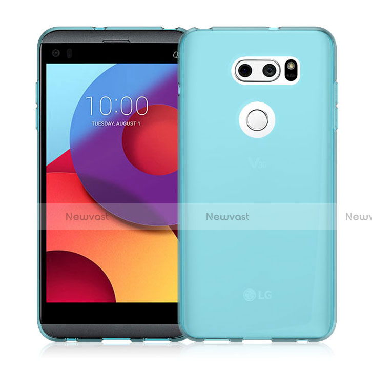Ultra-thin Transparent Gel Soft Case for LG V30 Blue