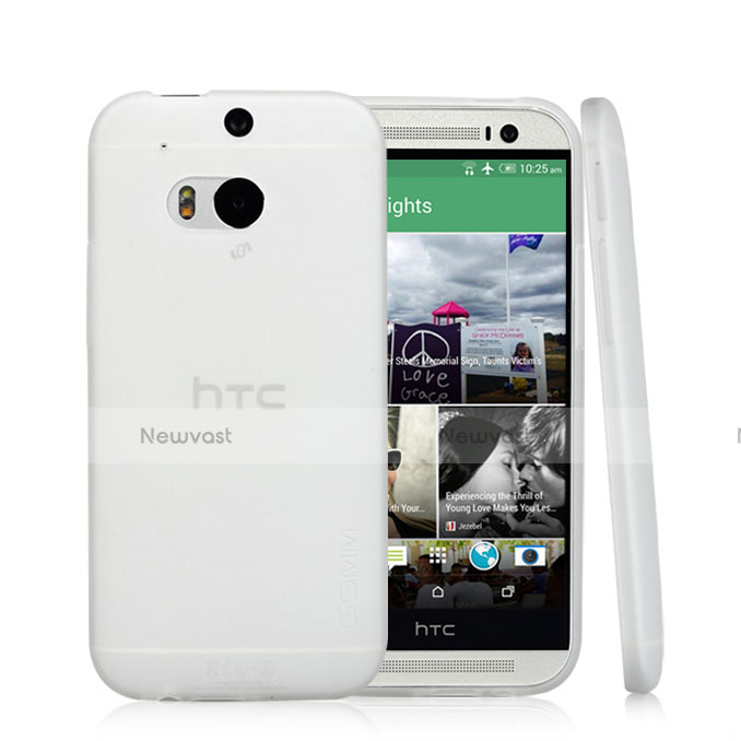 Ultra-thin Transparent Gel Soft Case T01 for HTC One M8 White