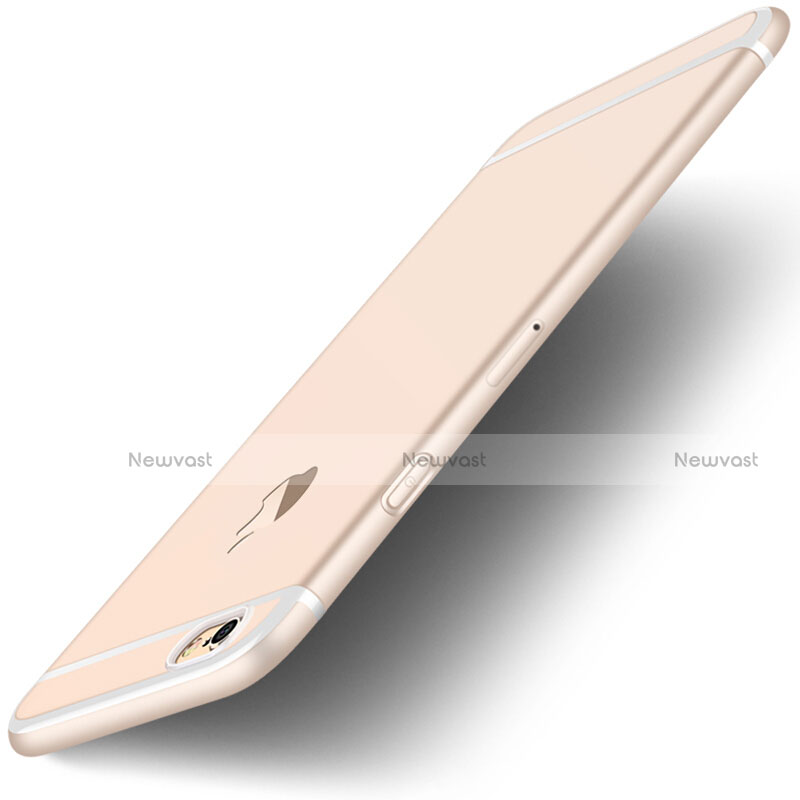 Ultra-thin Transparent Gel Soft Case with Finger Ring Stand for Apple iPhone 6S Clear