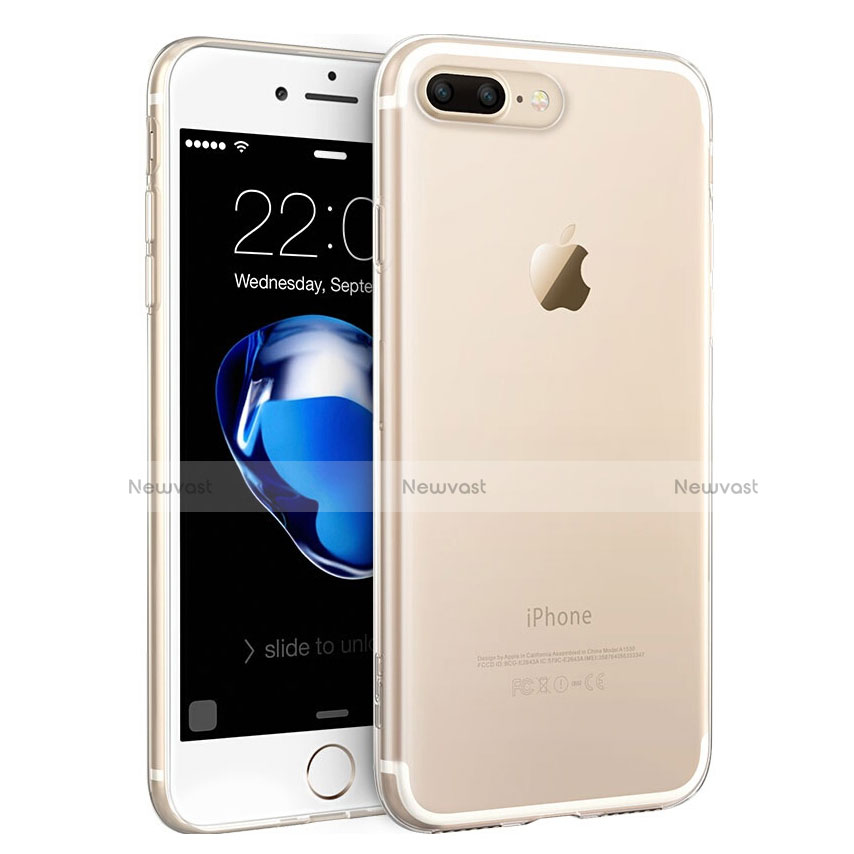 Ultra-thin Transparent Gel Soft Case with Finger Ring Stand for Apple iPhone 8 Plus Clear
