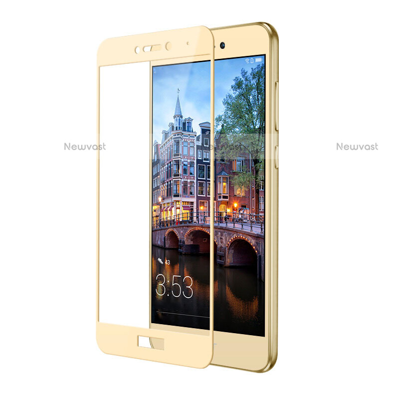 Ultra-thin Transparent Gel Soft Case with Screen Protector for Huawei Honor 8 Lite Gold