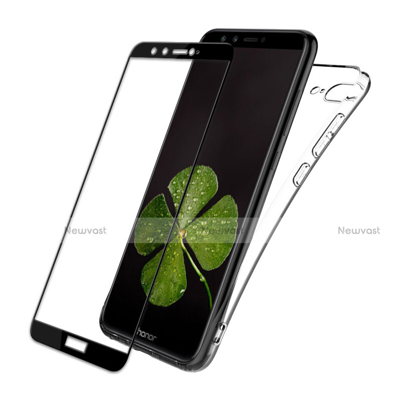 Ultra-thin Transparent Gel Soft Case with Screen Protector for Huawei Honor 9 Lite Black