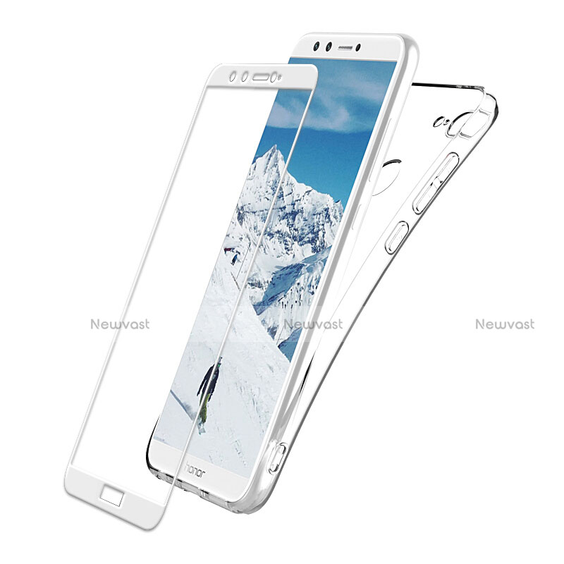 Ultra-thin Transparent Gel Soft Case with Screen Protector for Huawei Honor 9 Lite White