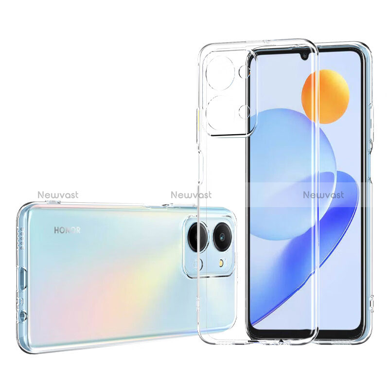Ultra-thin Transparent Gel Soft Case with Screen Protector for Huawei Honor X7a Clear