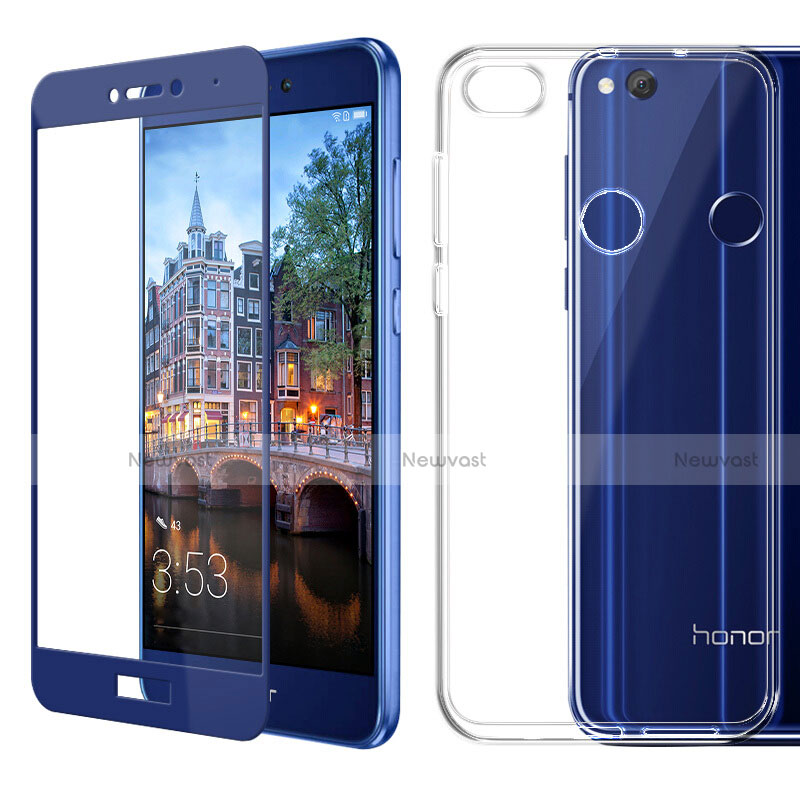 Ultra-thin Transparent Gel Soft Case with Screen Protector for Huawei Nova Lite Blue