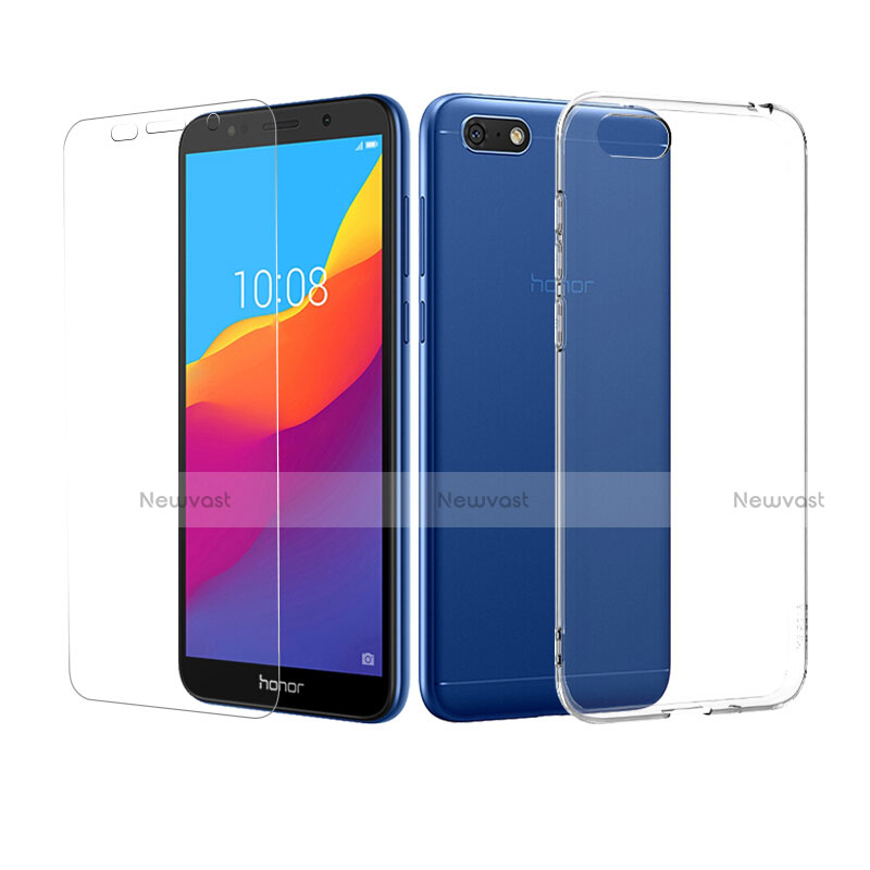 Ultra-thin Transparent Gel Soft Case with Screen Protector for Huawei Y5 (2018) Clear