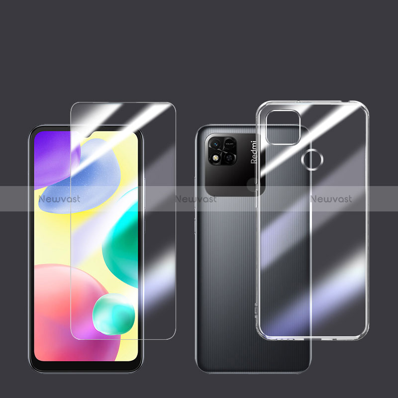 Ultra-thin Transparent Gel Soft Case with Screen Protector for Xiaomi Redmi 9 India Clear