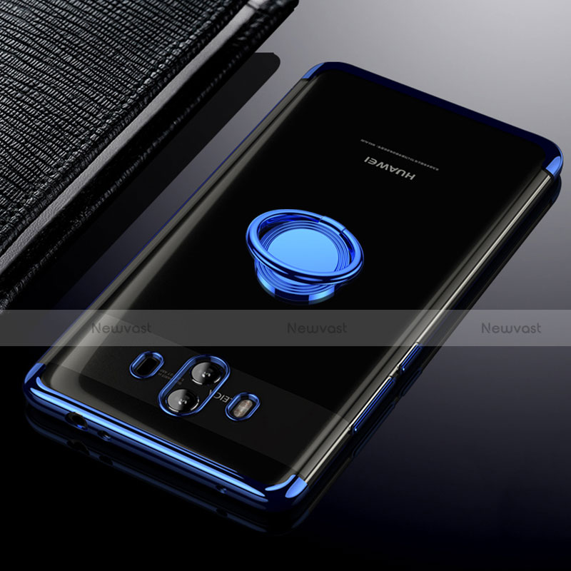 Ultra-thin Transparent Gel Soft Case with Stand for Huawei Mate 10 Blue