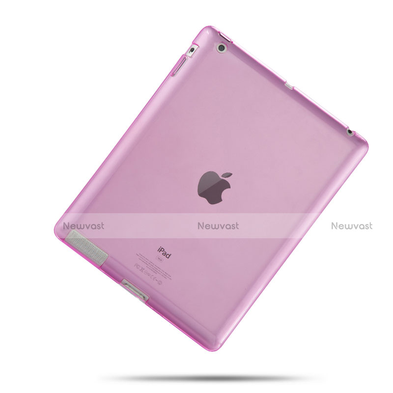 Ultra-thin Transparent Gel Soft Cover for Apple iPad 3 Pink