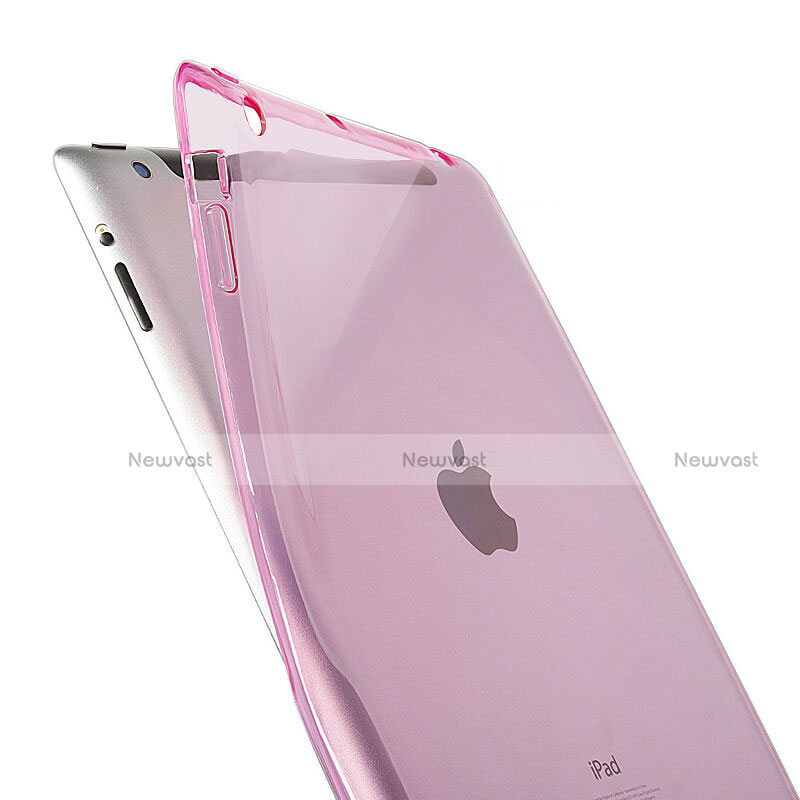 Ultra-thin Transparent Gel Soft Cover for Apple iPad 3 Pink