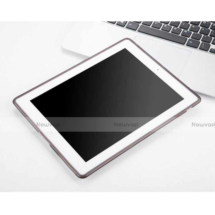 Ultra-thin Transparent Gel Soft Cover for Apple iPad 4 Gray