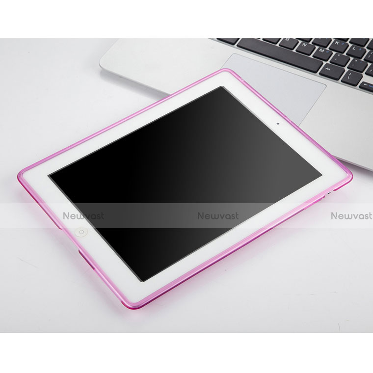 Ultra-thin Transparent Gel Soft Cover for Apple iPad 4 Pink