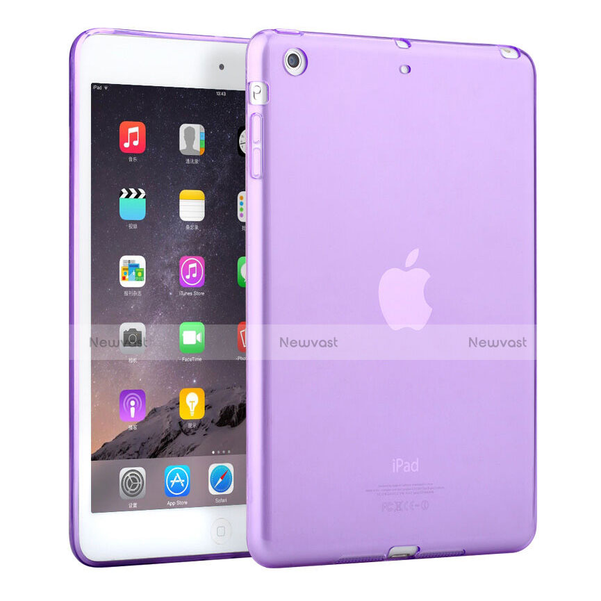 Ultra-thin Transparent Gel Soft Cover for Apple iPad Mini 2 Purple