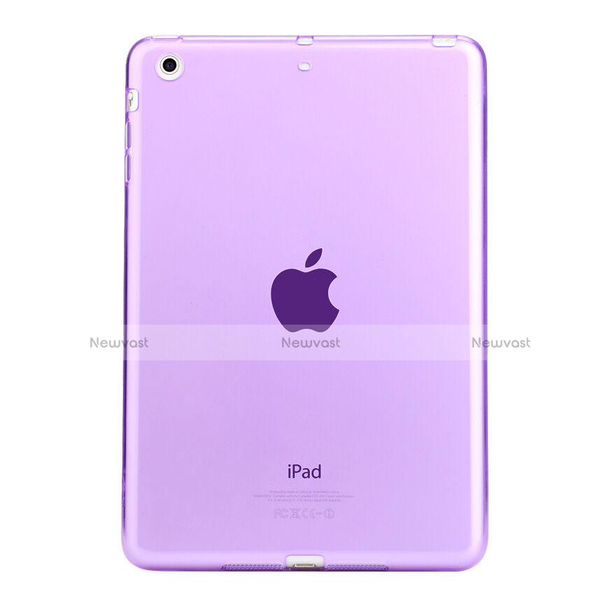 Ultra-thin Transparent Gel Soft Cover for Apple iPad Mini 2 Purple