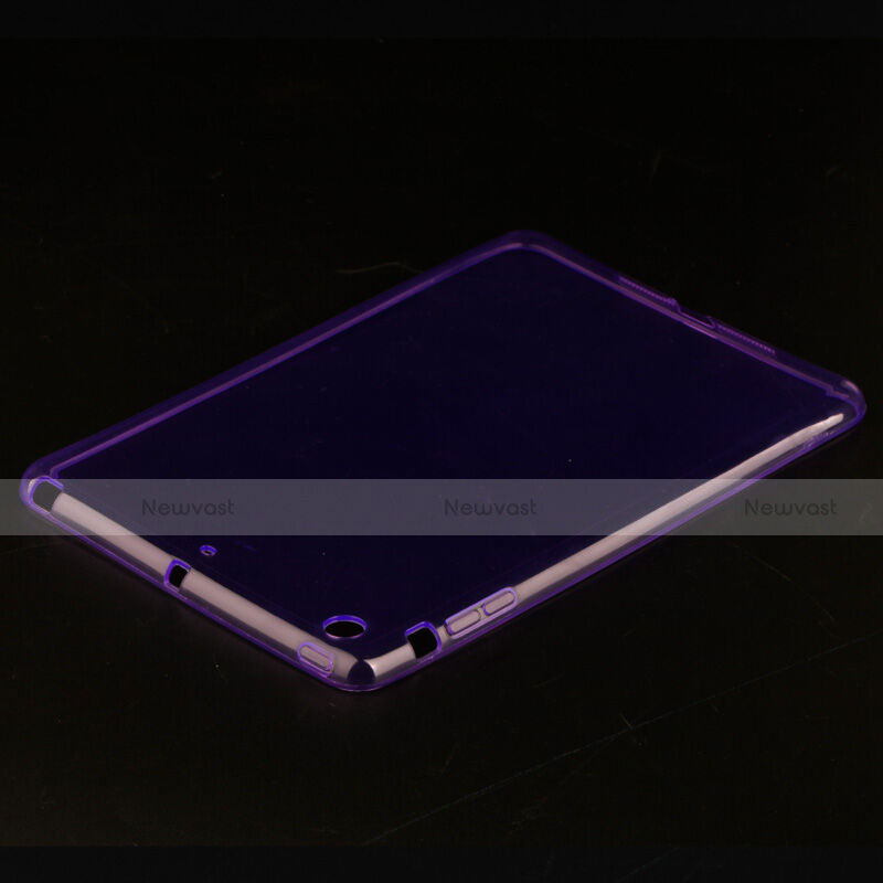 Ultra-thin Transparent Gel Soft Cover for Apple iPad Mini 3 Purple