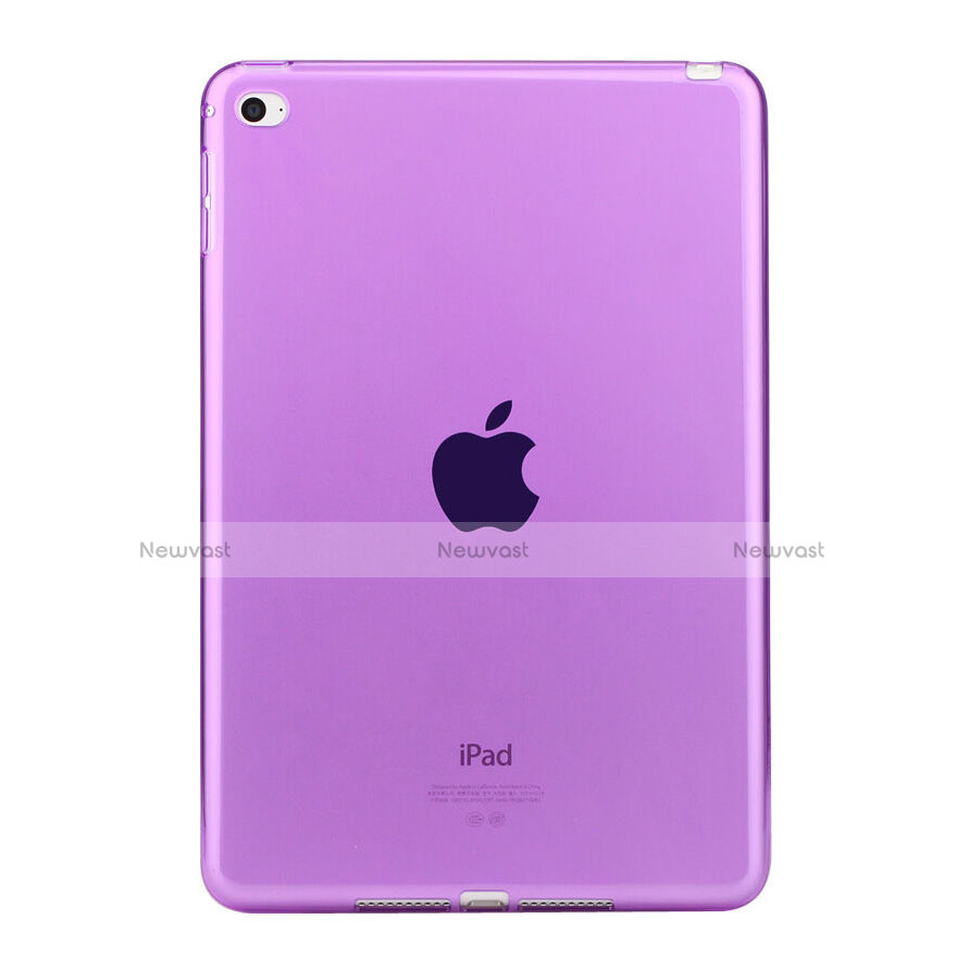Ultra-thin Transparent Gel Soft Cover for Apple iPad Mini 4 Purple